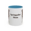 11oz Springador Dog Mom Mug, Light Blue, front view