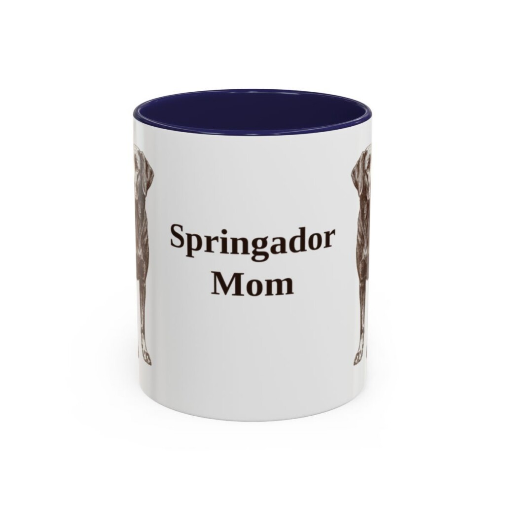11oz Springador Dog Mom Mug, Navy, front view