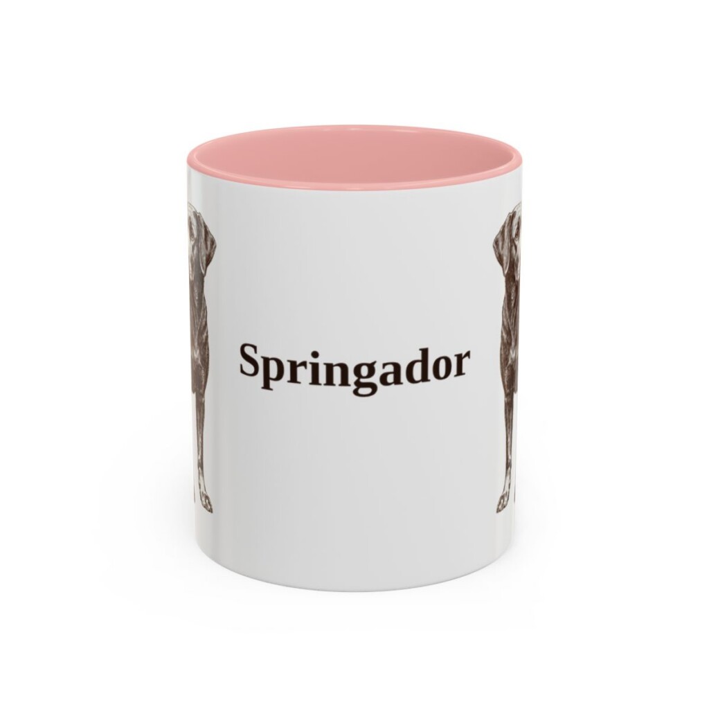 11oz Springador Mug, Pink, front view