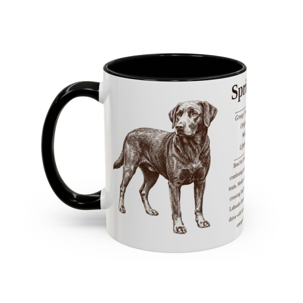 11oz Springador Mug, Black, left side view