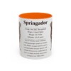 11oz Springador Mug, Orange, front view