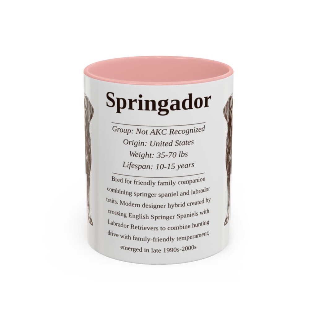 11oz Springador Mug, Pink, front view