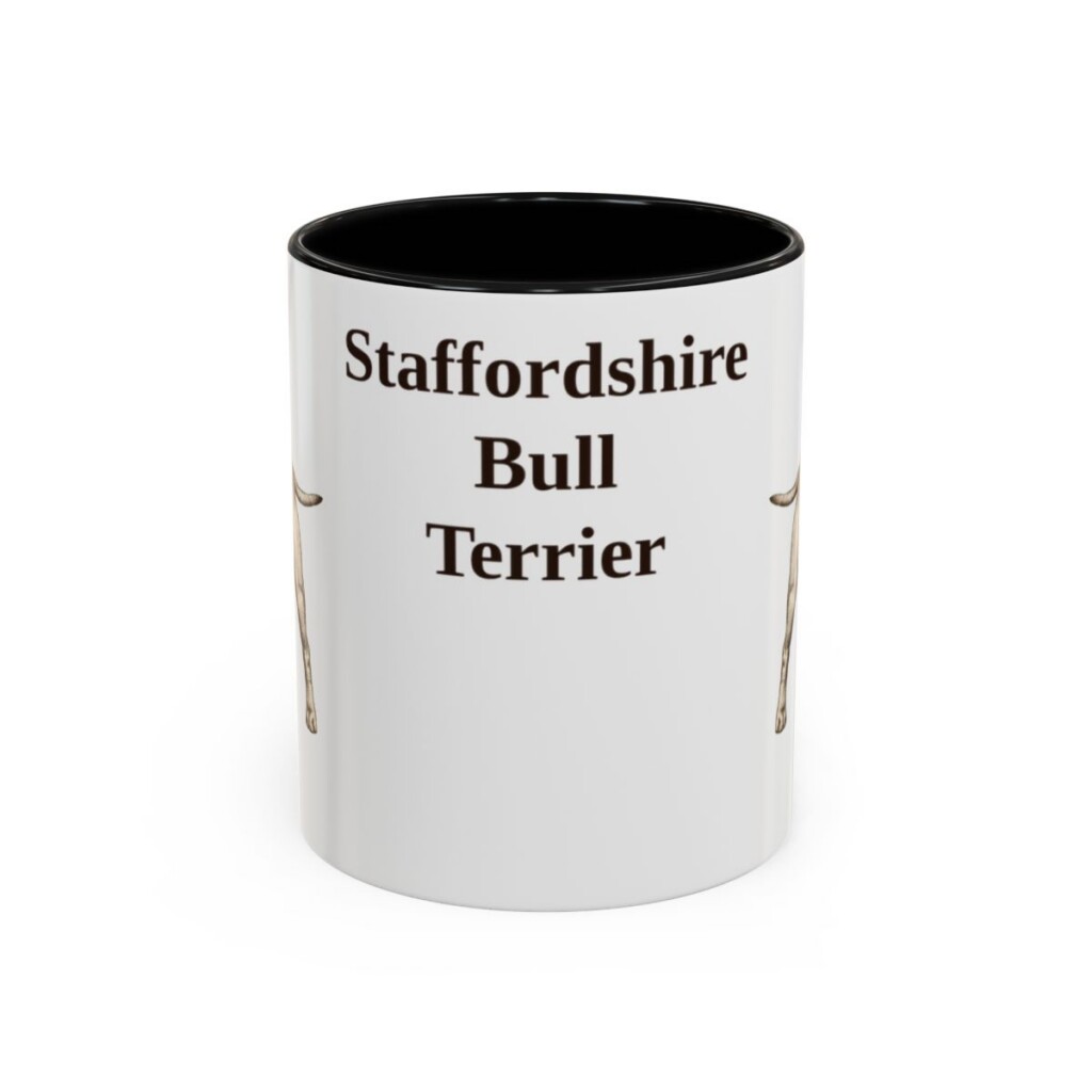 11oz Staffordshire Bull Terrier Mug, Black, front view