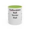 11oz Staffordshire Bull Terrier Dog Dad Mug, Light Green, front view