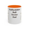 11oz Staffordshire Bull Terrier Dog Dad Mug, Orange, front view