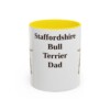11oz Staffordshire Bull Terrier Dog Dad Mug, Yellow, front view