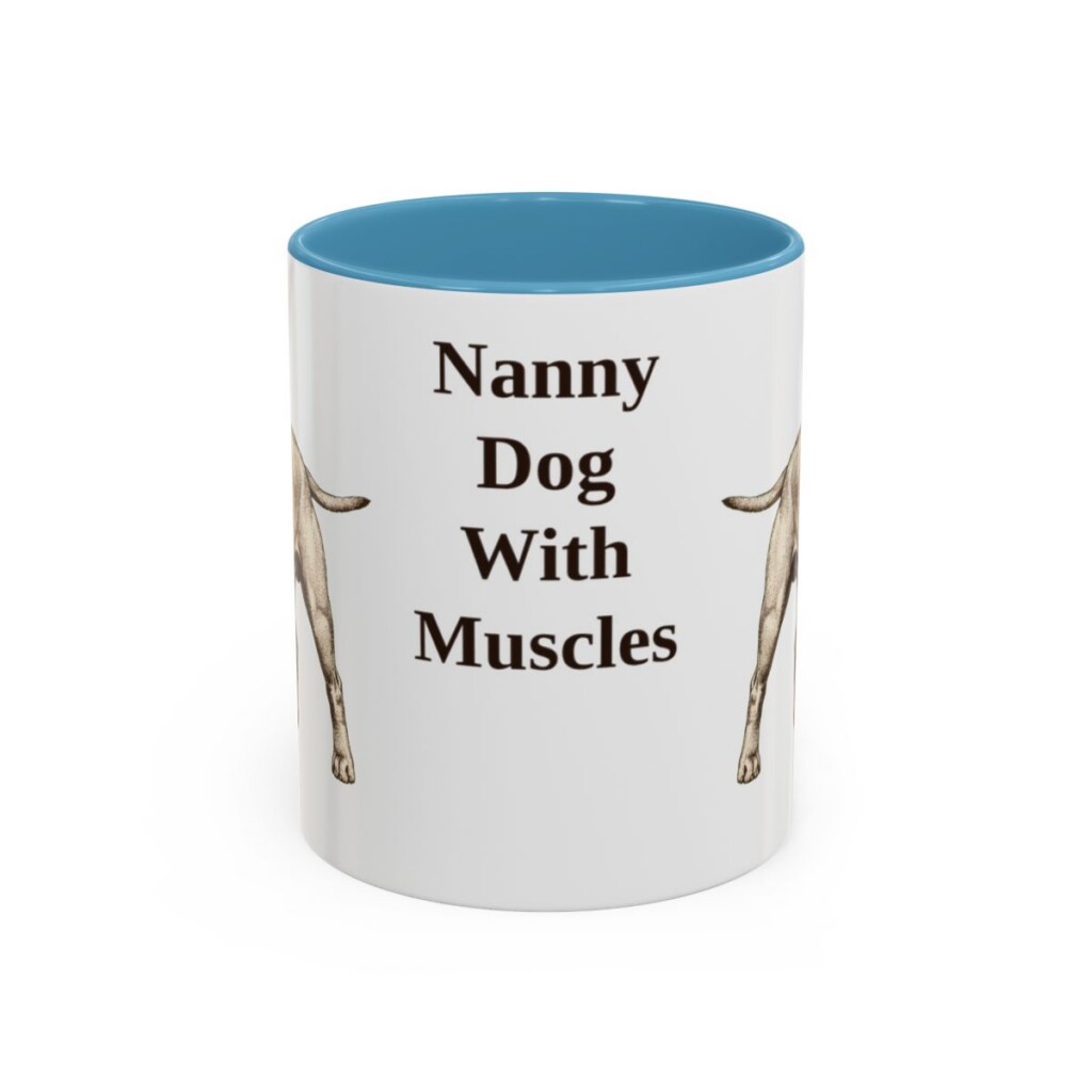 11oz Funny Staffordshire Bull Terrier Mug, Light Blue, front view