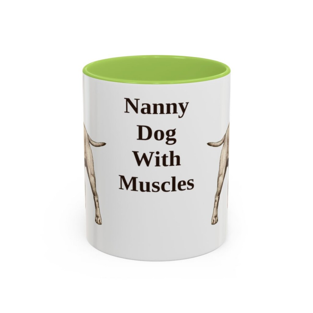 11oz Funny Staffordshire Bull Terrier Mug, Light Green, front view