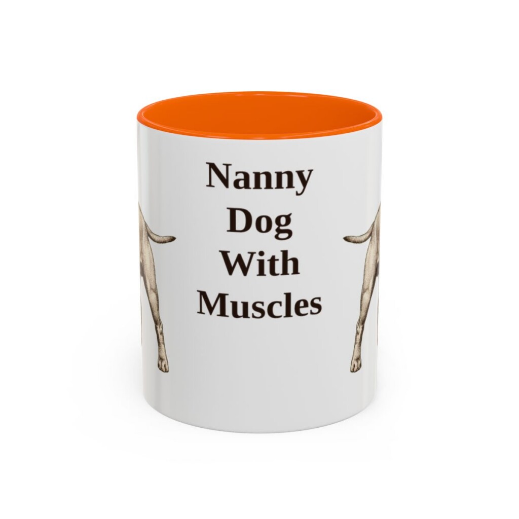 11oz Funny Staffordshire Bull Terrier Mug, Orange, front view