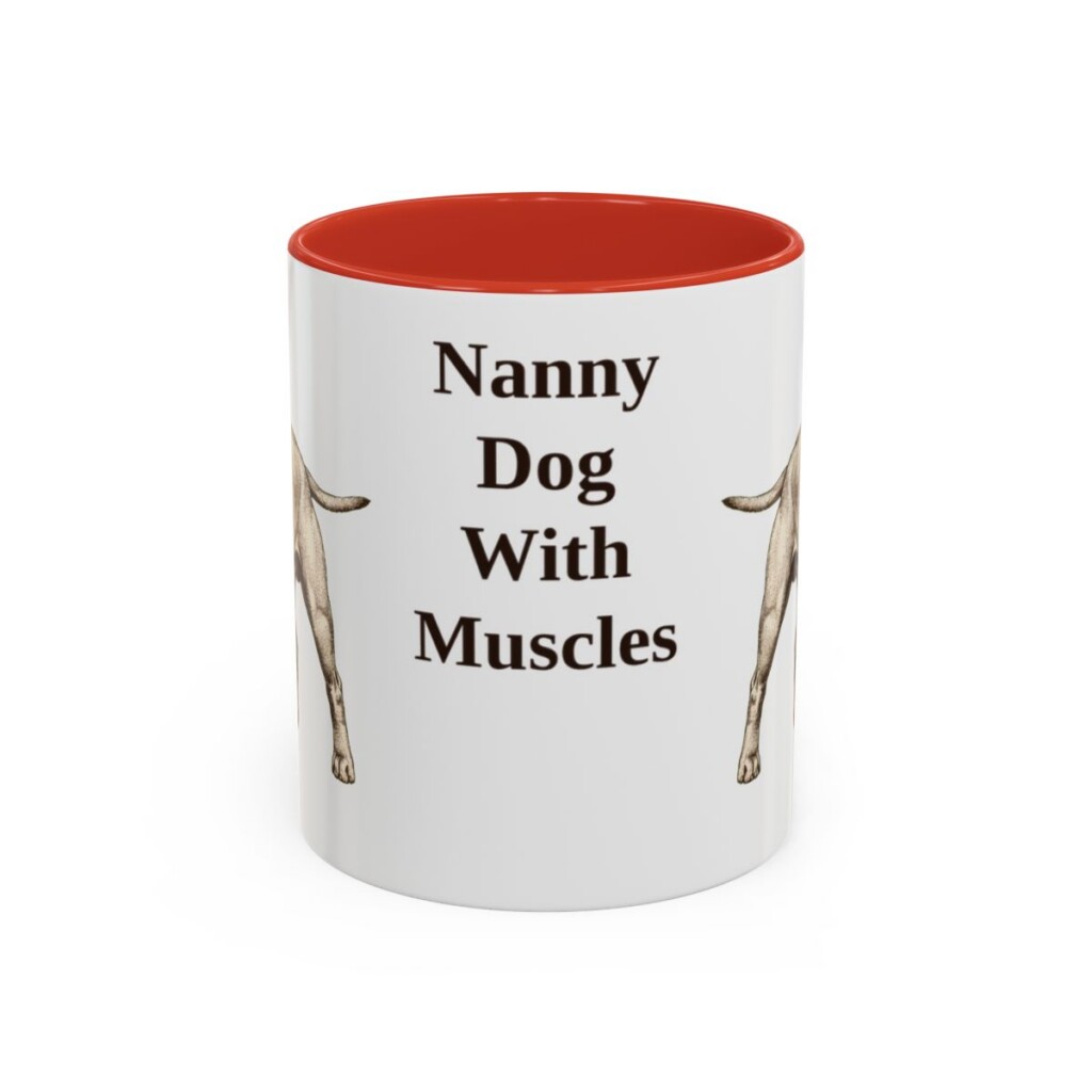 11oz Funny Staffordshire Bull Terrier Mug, Red, front view
