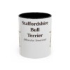11oz Staffordshire Bull Terrier Latin Mug, Black, front view