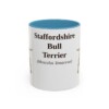 11oz Staffordshire Bull Terrier Latin Mug, Light Blue, front view