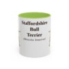 11oz Staffordshire Bull Terrier Latin Mug, Light Green, front view