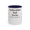 11oz Staffordshire Bull Terrier Latin Mug, Navy, front view
