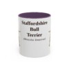 11oz Staffordshire Bull Terrier Latin Mug, Purple, front view