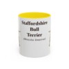 11oz Staffordshire Bull Terrier Latin Mug, Yellow, front view