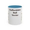 11oz Staffordshire Bull Terrier Mug, Light Blue, front view
