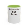 11oz Staffordshire Bull Terrier Mug, Light Green, front view
