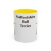 11oz Staffordshire Bull Terrier Mug, Yellow, front view