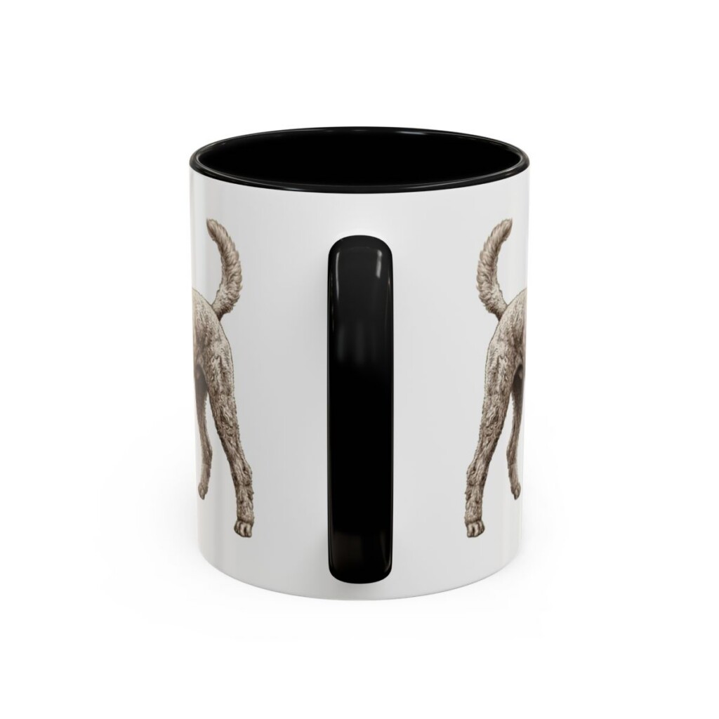 11oz Standard Poodle Dog Dad Mug, Black, back view