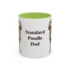 11oz Standard Poodle Dog Dad Mug, Light Green, front view