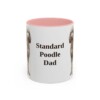 11oz Standard Poodle Dog Dad Mug, Pink, front view