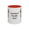 11oz Standard Poodle Dog Dad Mug, Red, front view
