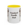 11oz Standard Poodle Dog Dad Mug, Yellow, front view