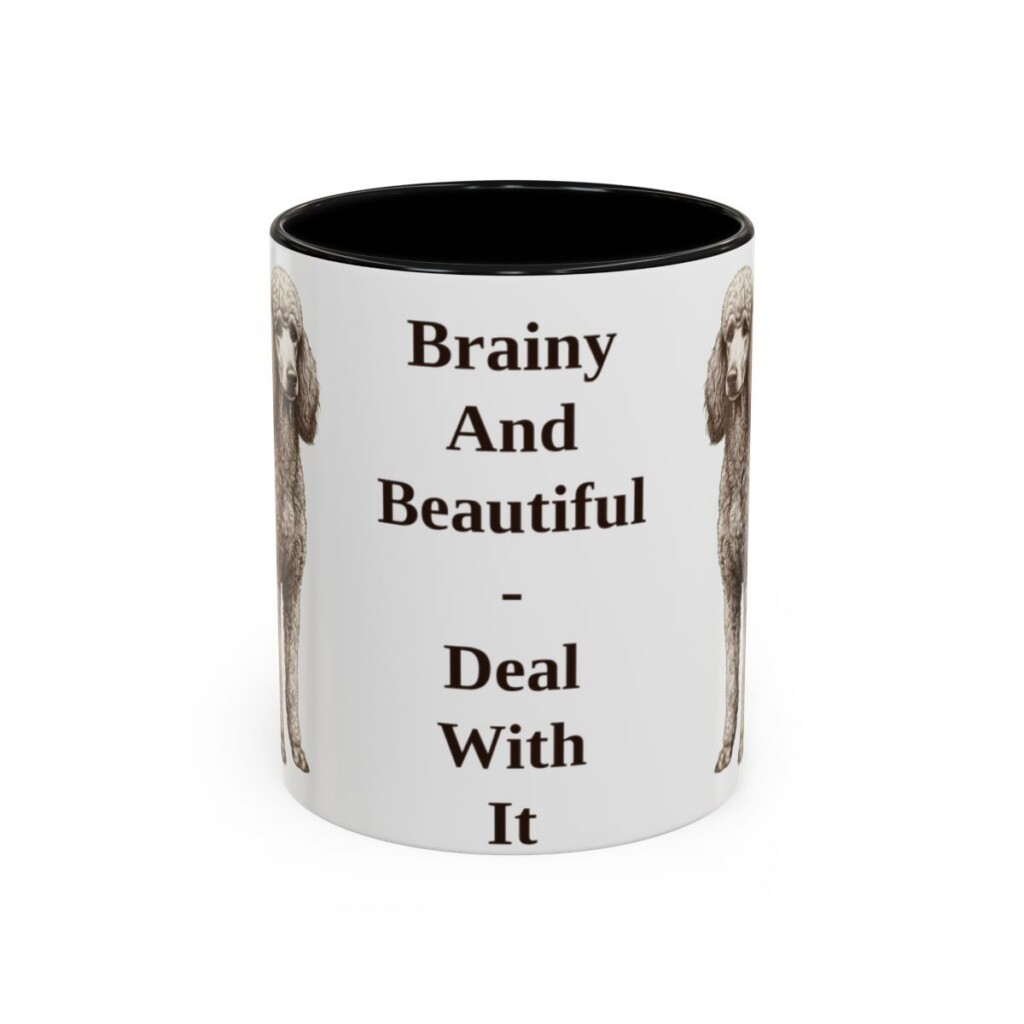 11oz-standard-poodle-mug-humor-black-front 11oz Funny Standard Poodle Mug, Black, front view