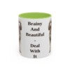 11oz-standard-poodle-mug-humor-light-green 11oz Funny Standard Poodle Mug, Light Green, front view