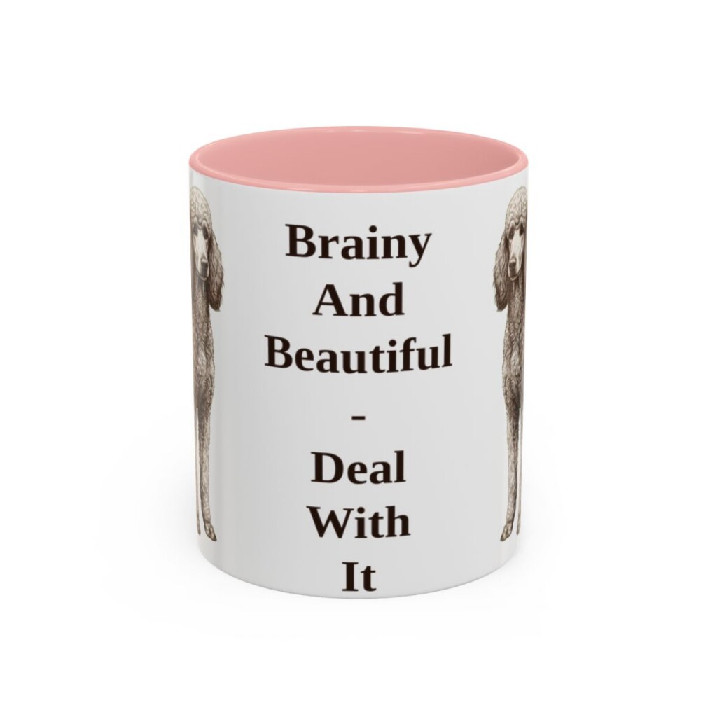 11oz-standard-poodle-mug-humor-pink 11oz Funny Standard Poodle Mug, Pink, front view