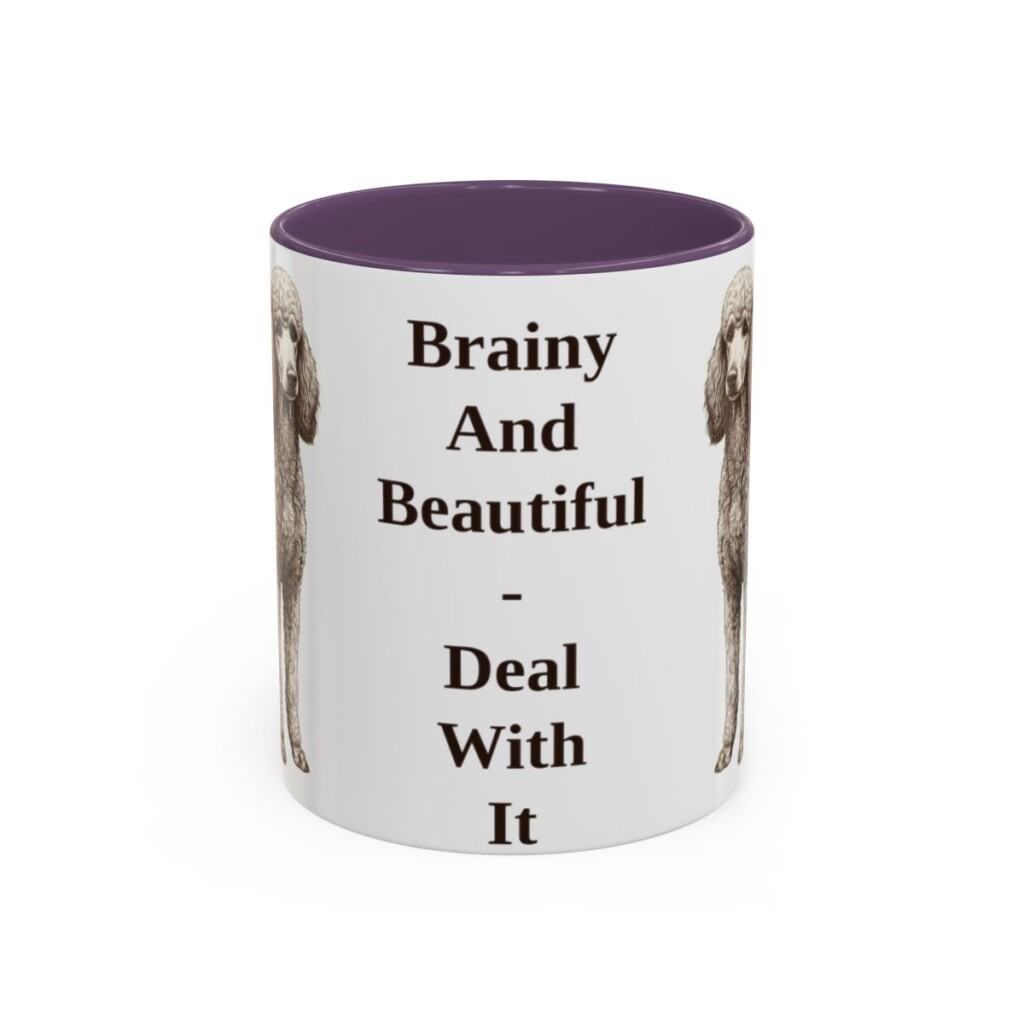 11oz-standard-poodle-mug-humor-purple 11oz Funny Standard Poodle Mug, Purple, front view