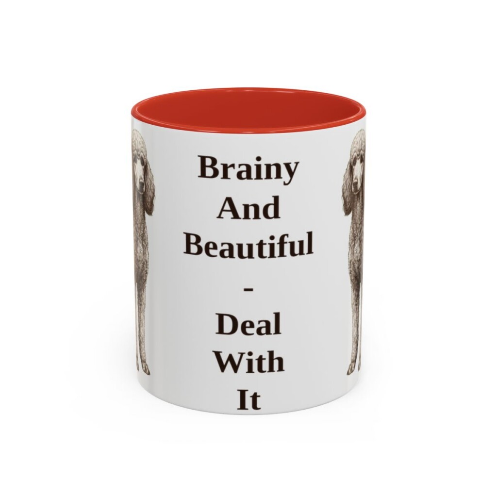 11oz-standard-poodle-mug-humor-red 11oz Funny Standard Poodle Mug, Red, front view
