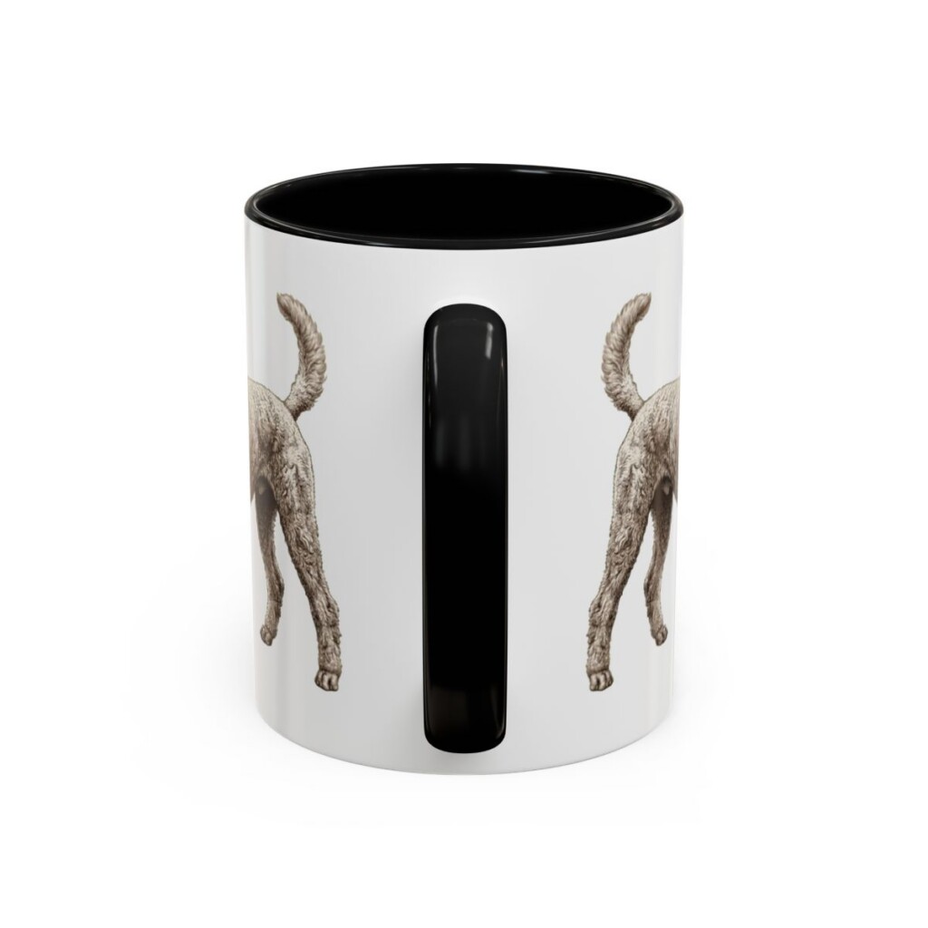 11oz Standard Poodle Latin Mug, Black, back view