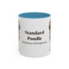 11oz Standard Poodle Latin Mug, Light Blue, front view