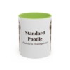 11oz Standard Poodle Latin Mug, Light Green, front view