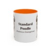 11oz Standard Poodle Latin Mug, Orange, front view