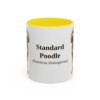 11oz Standard Poodle Latin Mug, Yellow, front view