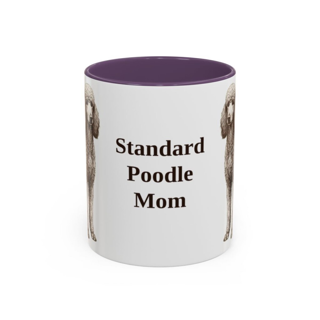 11oz-standard-poodle-mug-mom-purple 11oz Standard Poodle Dog Mom Mug, Purple, front view