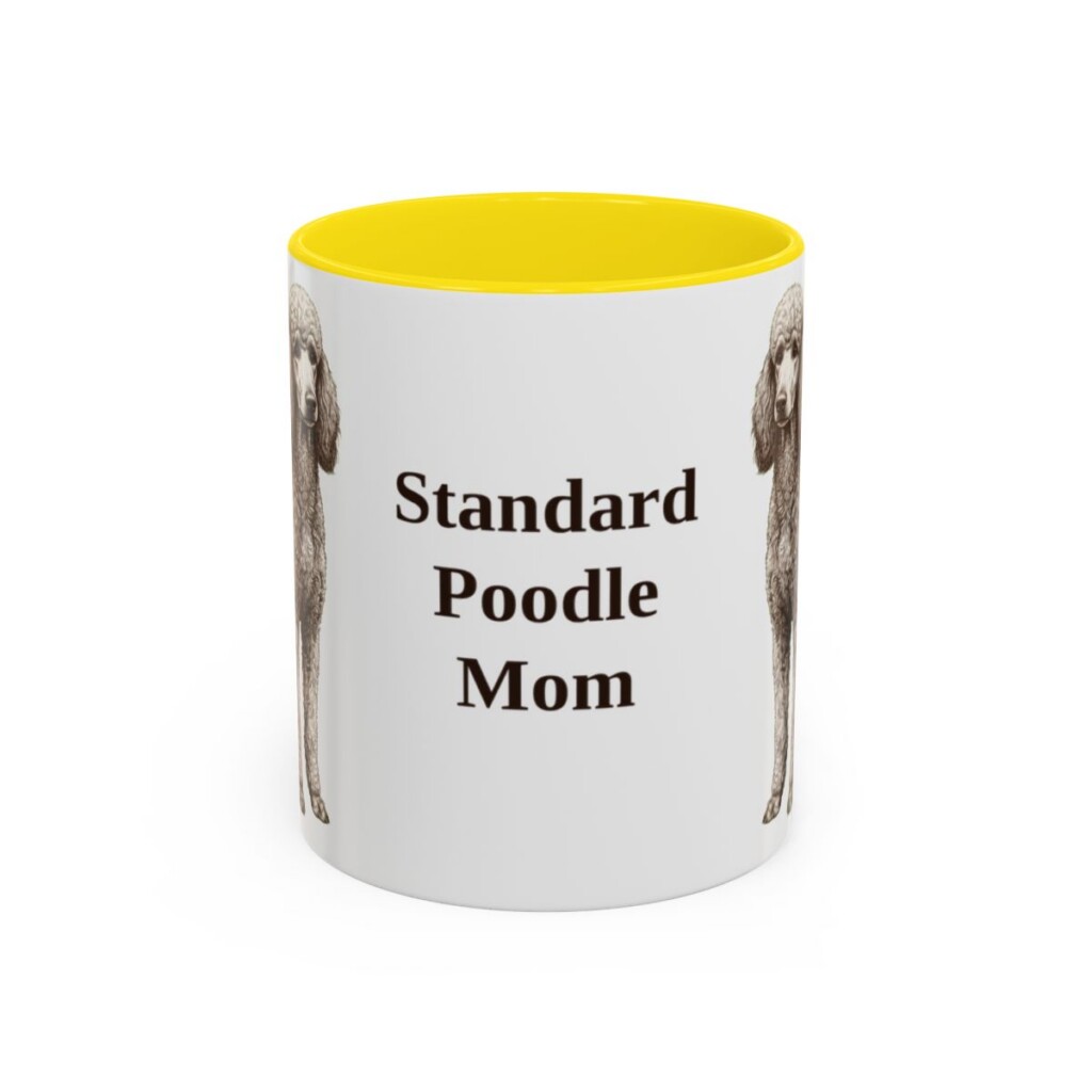 11oz-standard-poodle-mug-mom-yellow 11oz Standard Poodle Dog Mom Mug, Yellow, front view