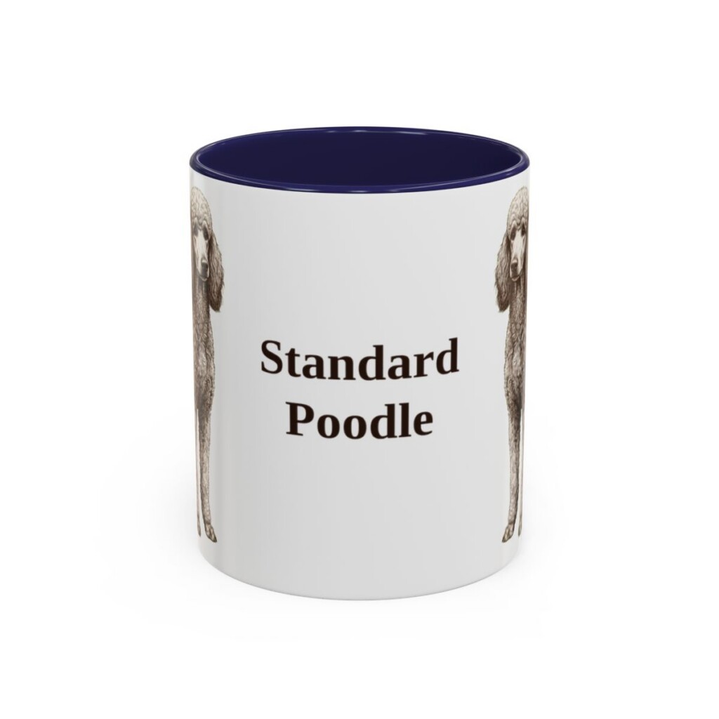 11oz-standard-poodle-mug-navy 11oz Standard Poodle Mug, Navy, front view