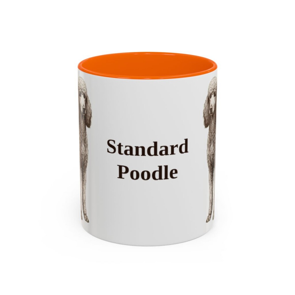 11oz-standard-poodle-mug-orange 11oz Standard Poodle Mug, Orange, front view