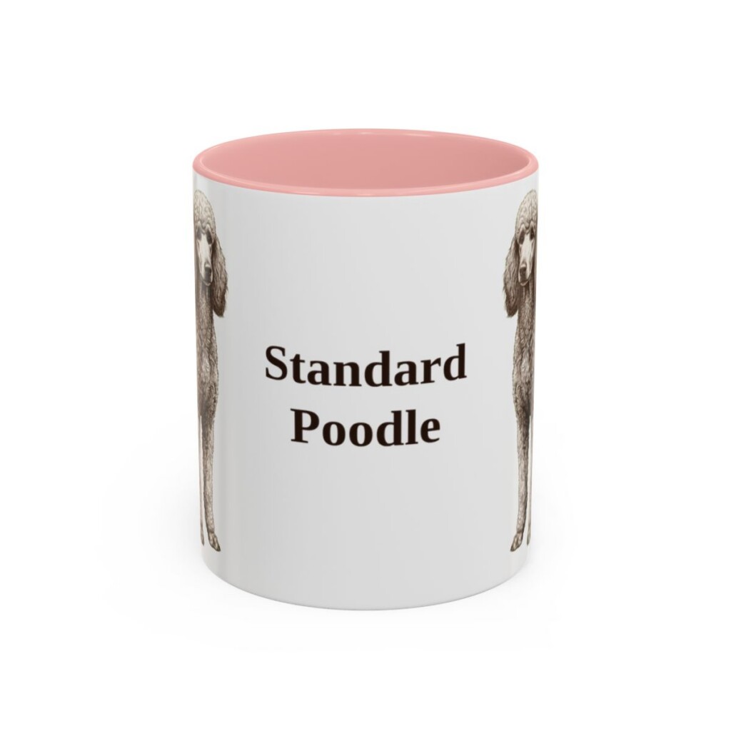 11oz-standard-poodle-mug-pink 11oz Standard Poodle Mug, Pink, front view
