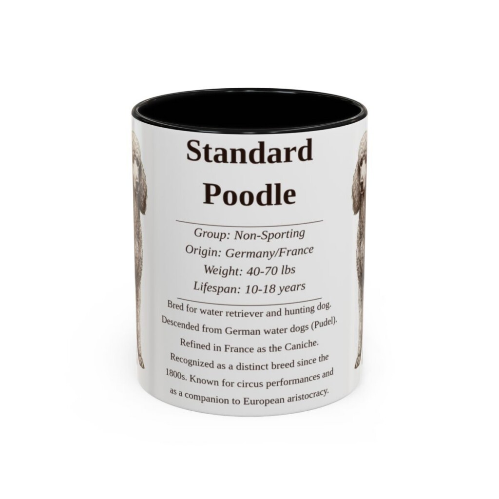 11oz-standard-poodle-mug-writeup-black-front 11oz Standard Poodle Mug, Black, front view
