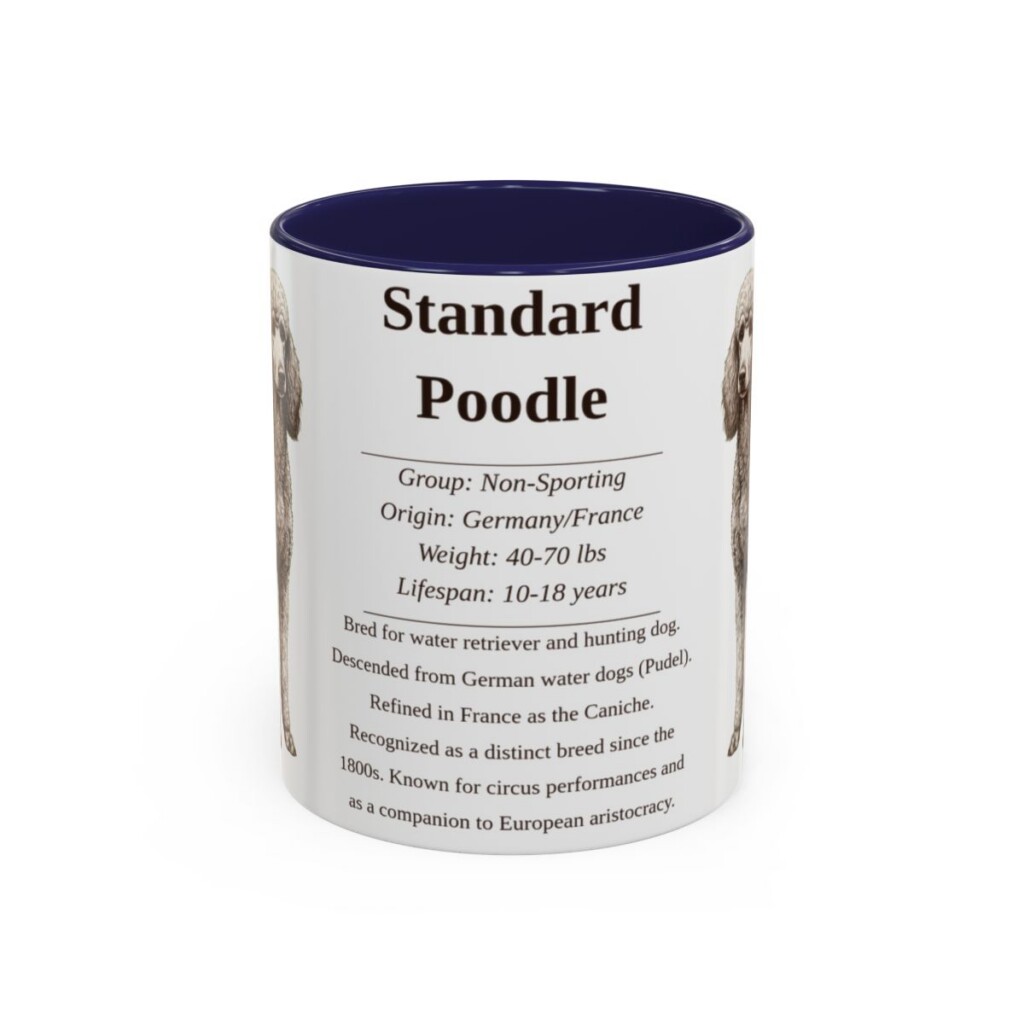 11oz-standard-poodle-mug-writeup-navy 11oz Standard Poodle Mug, Navy, front view