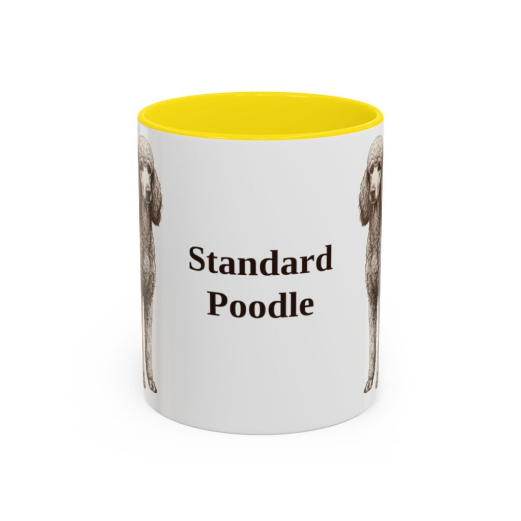 11oz-standard-poodle-mug-yellow 11oz Standard Poodle Mug, Yellow, front view