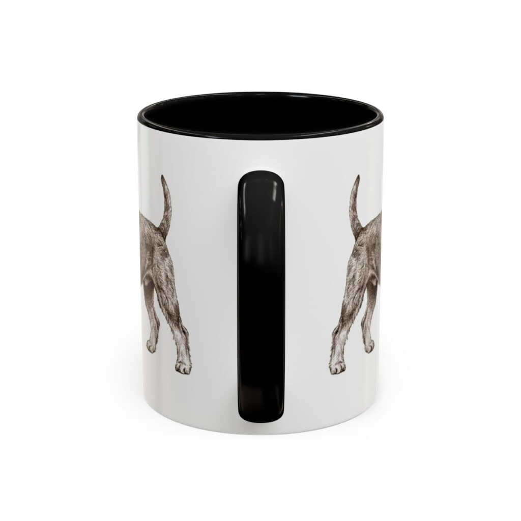 11oz Standard Schnauzer Mug, Black, back view