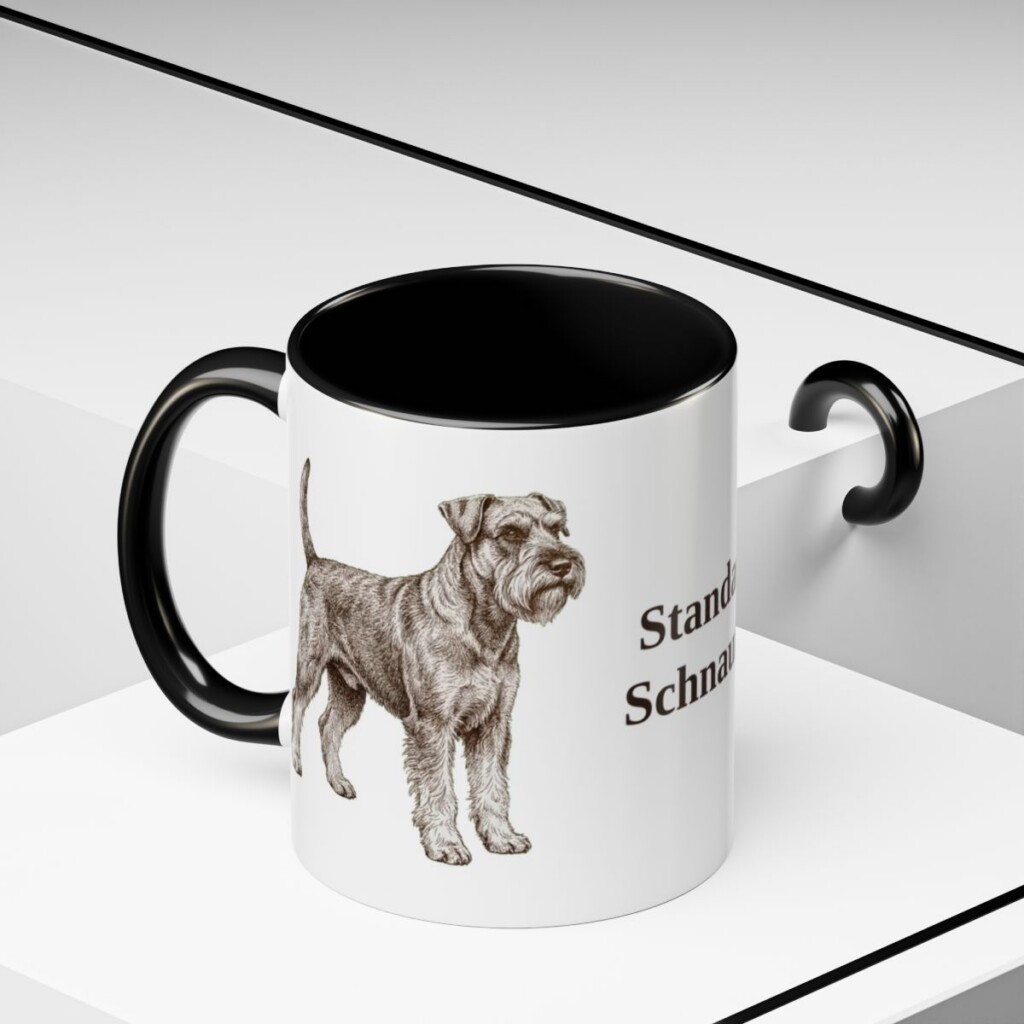 11oz Standard Schnauzer Mug, Black, lifestyle photo