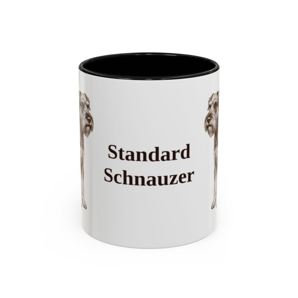 11oz Standard Schnauzer Mug, Black, front view