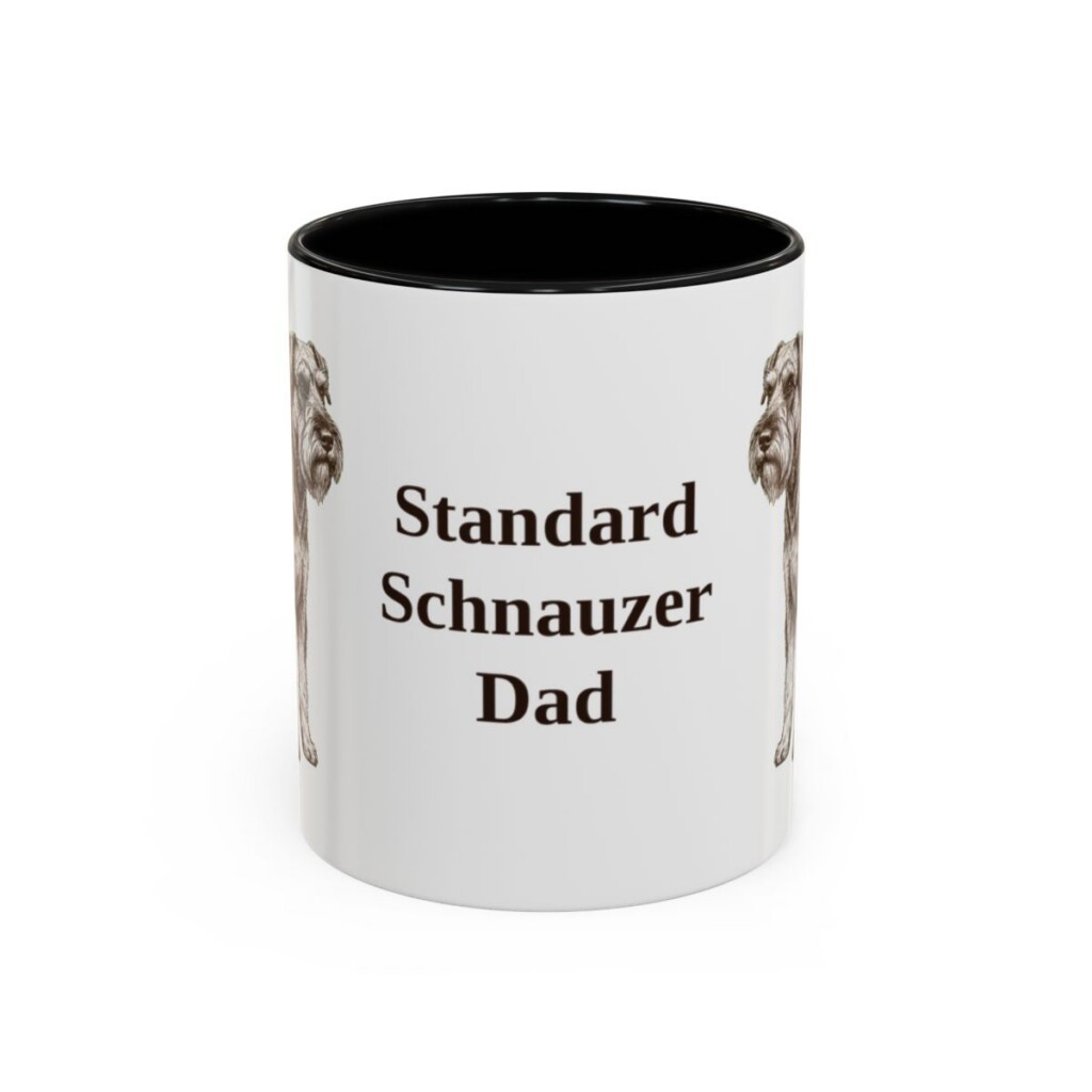 11oz Standard Schnauzer Dog Dad Mug, Black, front view